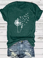 Dandelion Print T-Shirt - Vanessa