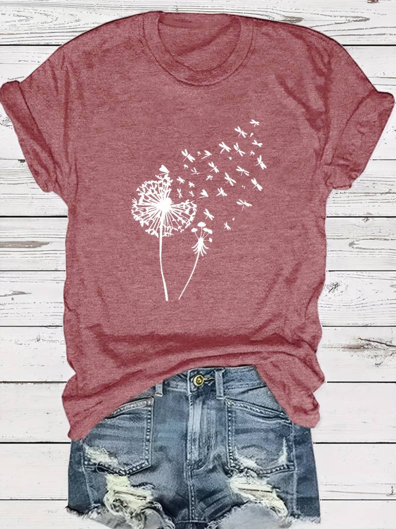 Dandelion Print T-Shirt - Vanessa
