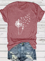 Dandelion Print T-Shirt - Vanessa