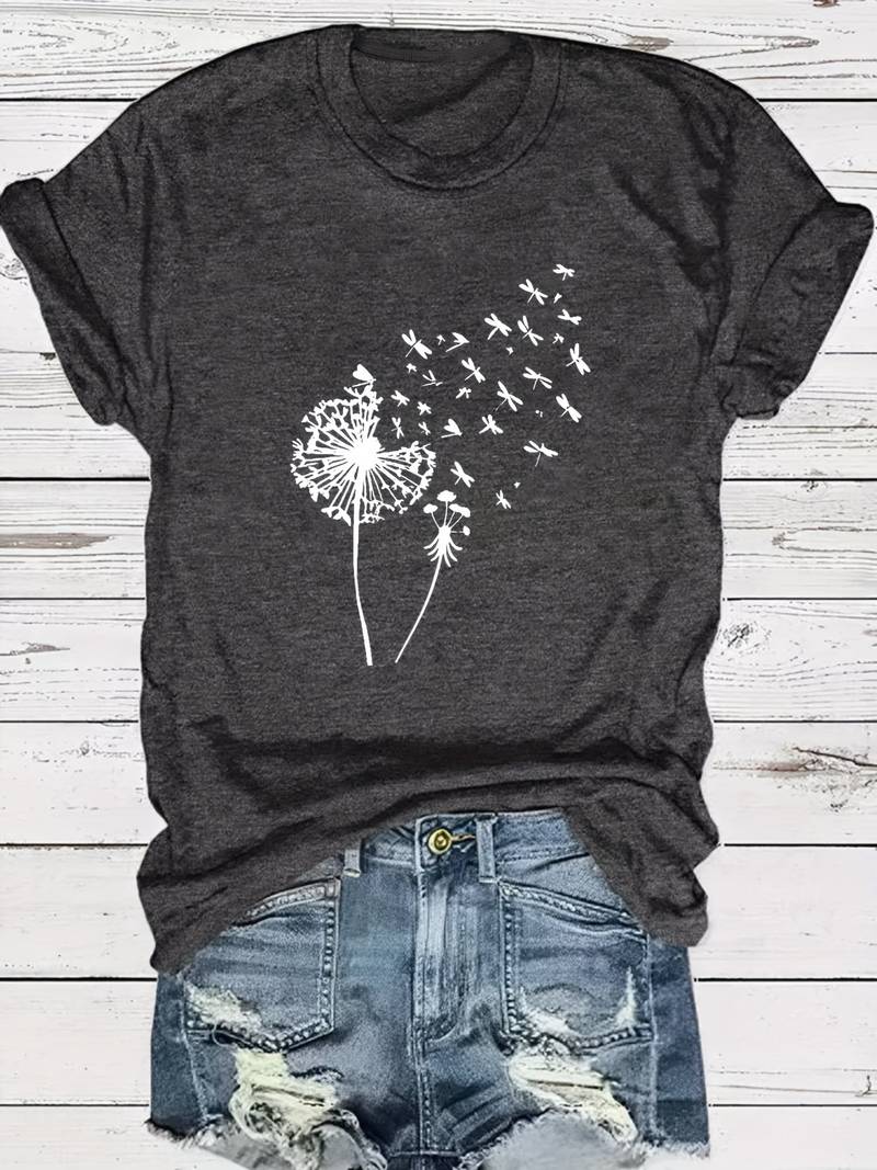 Dandelion Print T-Shirt - Vanessa
