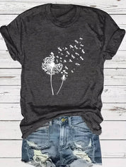 Dandelion Print T-Shirt - Vanessa