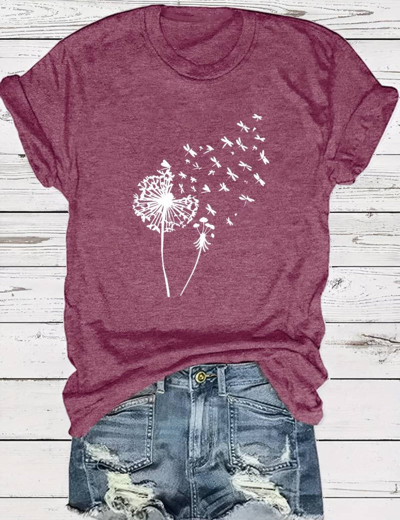 Dandelion Print T-Shirt - Vanessa