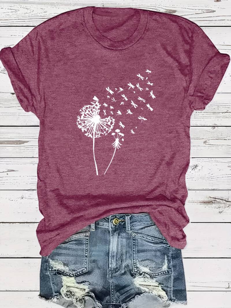 Dandelion Print T-Shirt - Vanessa