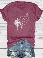 Dandelion Print T-Shirt - Vanessa