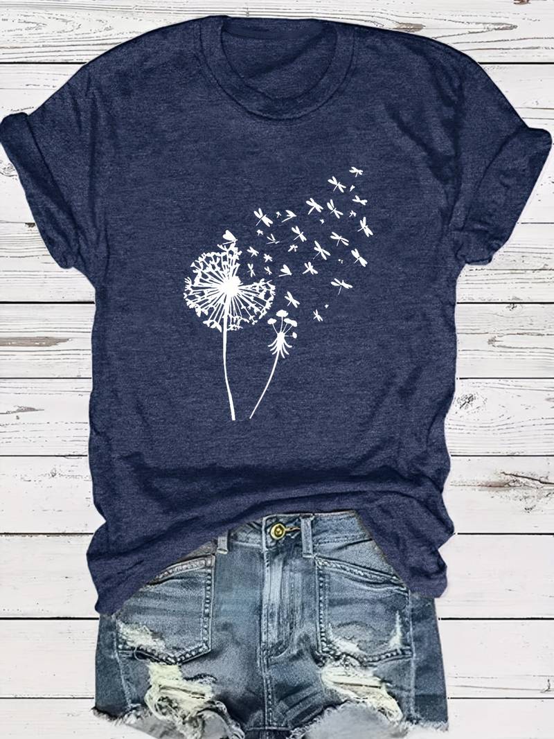 Dandelion Print T-Shirt - Vanessa