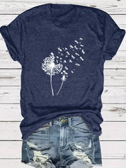 Dandelion Print T-Shirt - Vanessa
