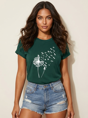 Dandelion Print T-Shirt - Vanessa