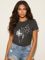 Dandelion Print T-Shirt - Vanessa