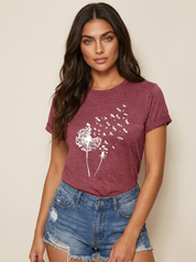 Dandelion Print T-Shirt - Vanessa