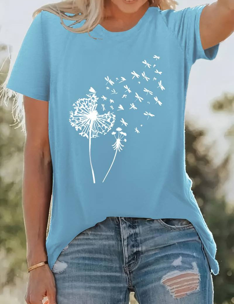 Dandelion Print T-Shirt - Vanessa