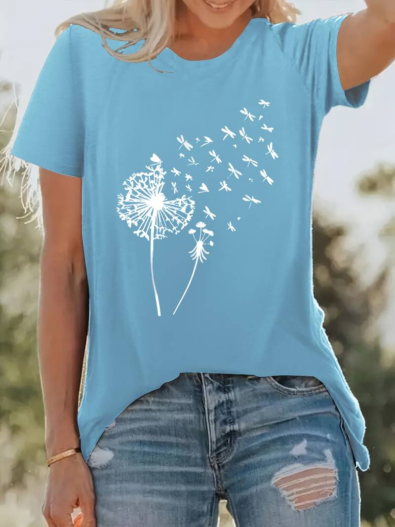 Dandelion Print T-Shirt - Vanessa
