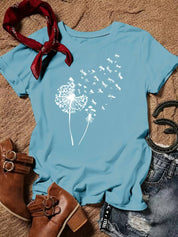 Dandelion Print T-Shirt - Vanessa