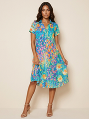 Ditsy Print Swing Dress - Lily