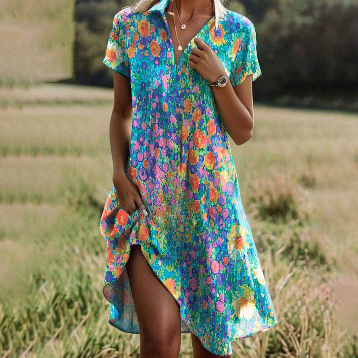 Ditsy Print Swing Dress - Lily