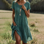 Ditsy Print Swing Dress - Lily