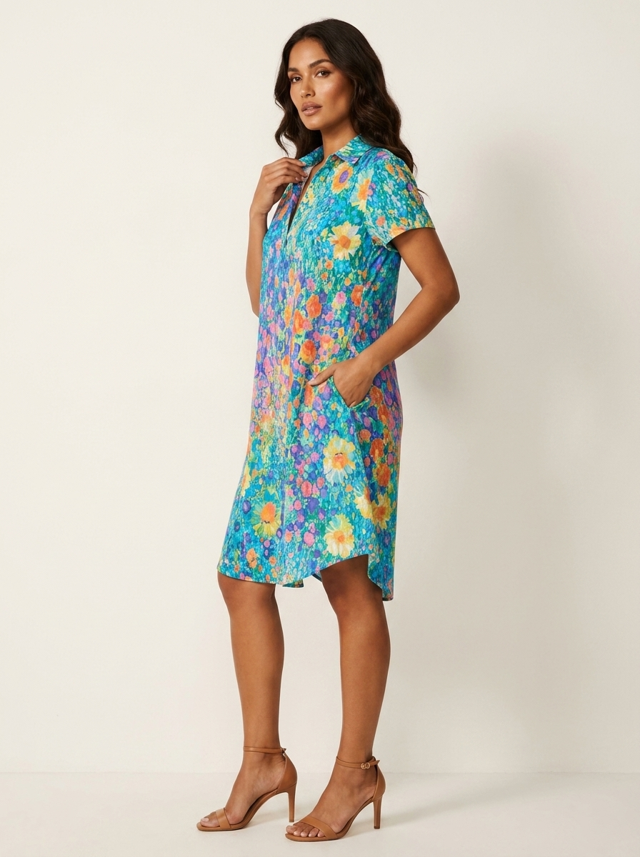 Ditsy Print Swing Dress - Lily