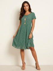 Ditsy Print Swing Dress - Lily