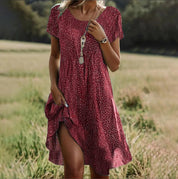 Ditsy Print Swing Dress - Lily
