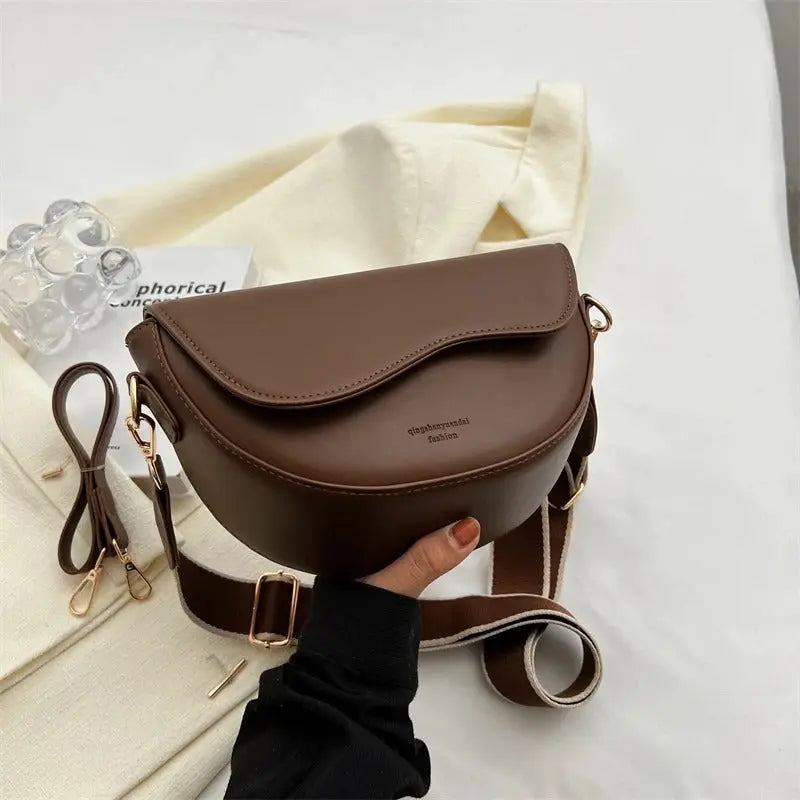 Elegant Half-Moon Crossbody Bag - Sofia