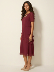 Elegant Layered Midi Dress - Isabella