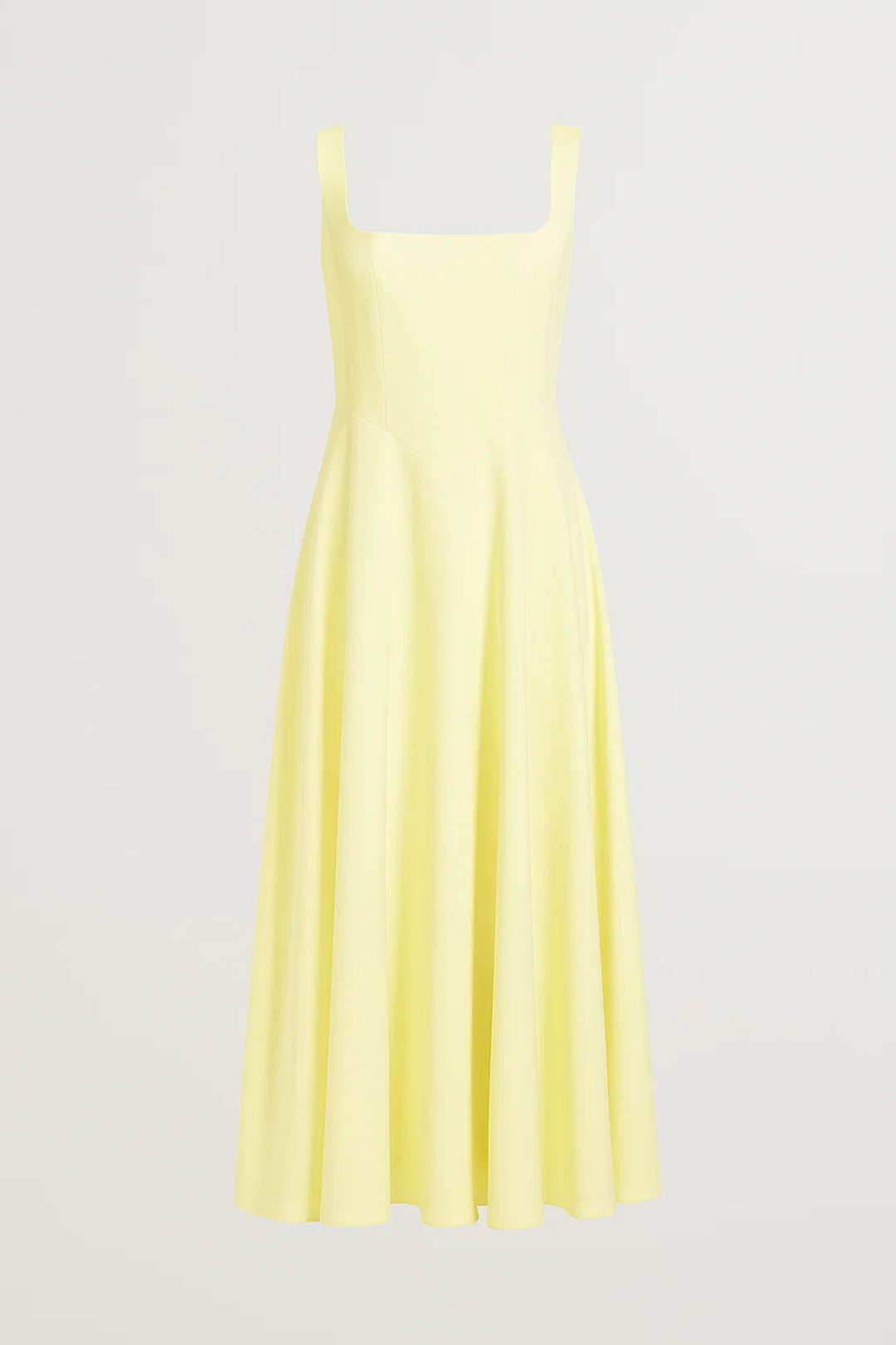 Elegant Midi Dress with Square Neckline - Amara