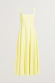 Elegant Midi Dress with Square Neckline - Amara