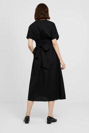 Elegant Midi Dress with Tie Waist - Amélie