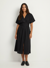 Elegant Midi Dress with Tie Waist - Amélie