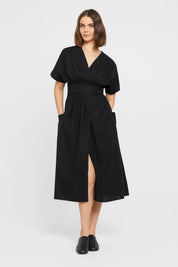 Elegant Midi Dress with Tie Waist - Amélie