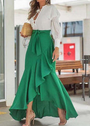 Elegant Ruffle Wrap Skirt - Luna