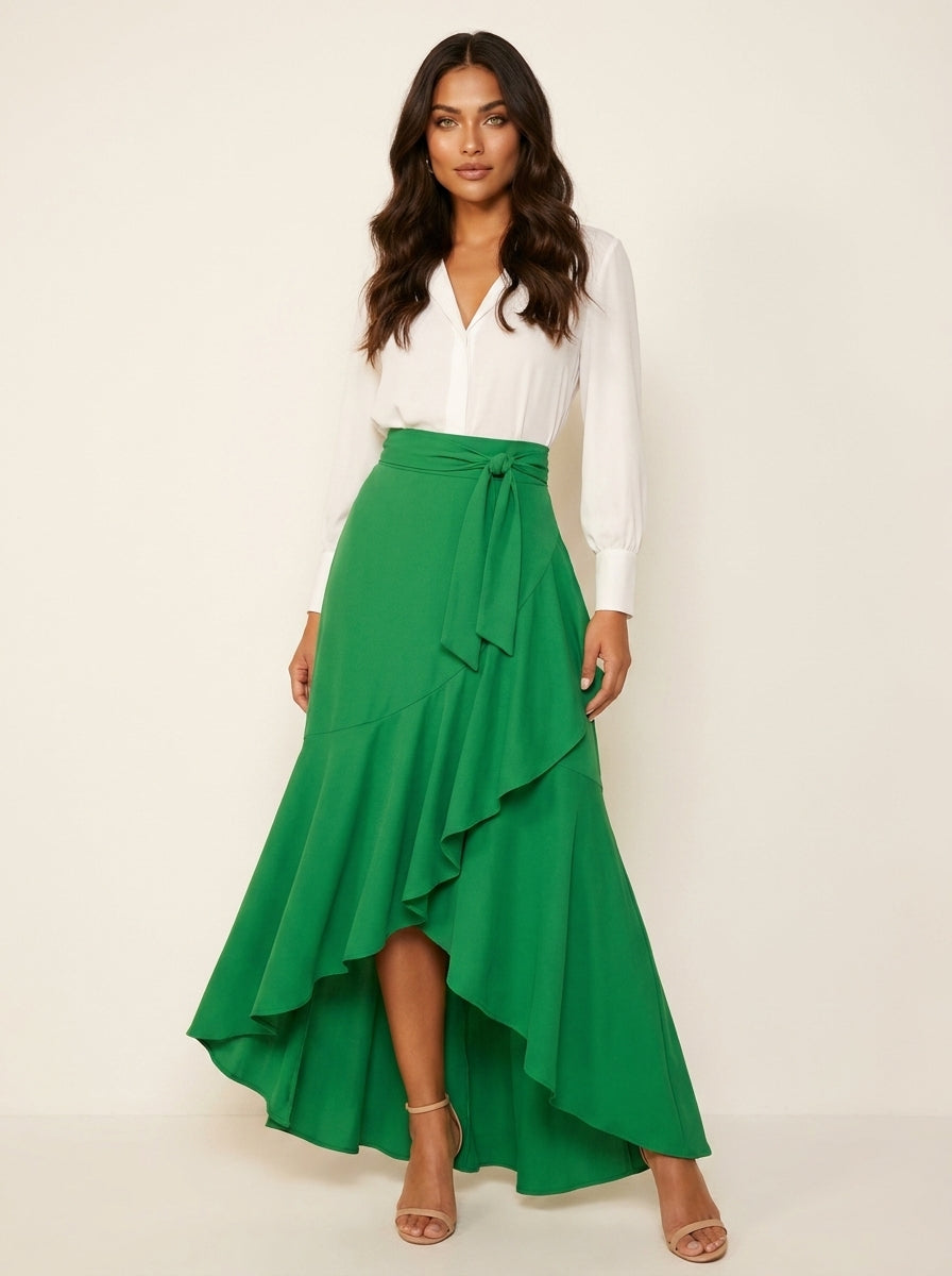 Elegant Ruffle Wrap Skirt - Luna