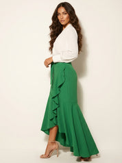 Elegant Ruffle Wrap Skirt - Luna