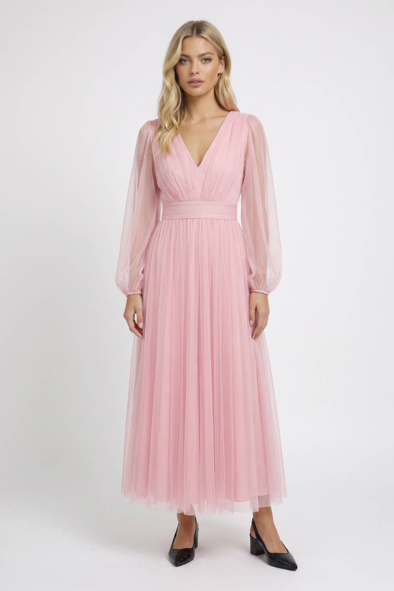Elegant Tulle Midi Dress - Amélie