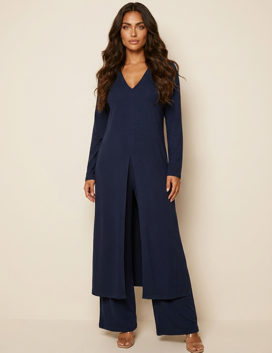 Elegant Two-Piece Set with Long Tunic - Amara