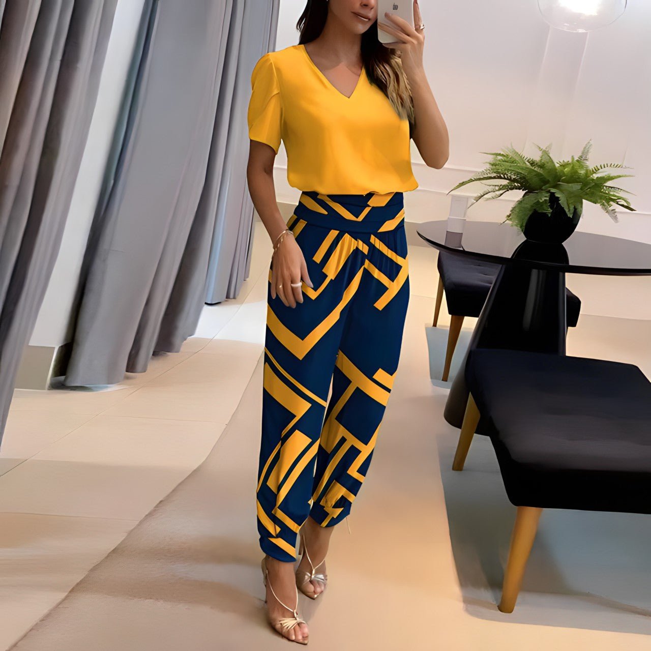 Elegant V-Neck Jumpsuit - Olivia