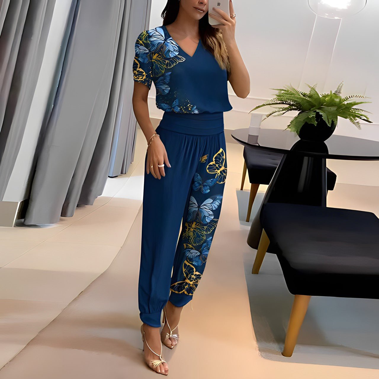 Elegant V-Neck Jumpsuit - Olivia
