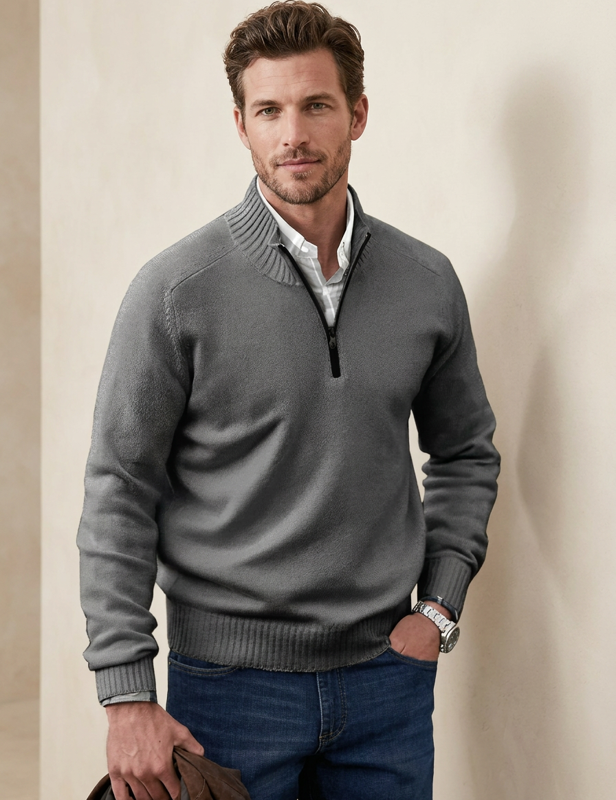 Elegant Zip-Up Sweater - Matteo