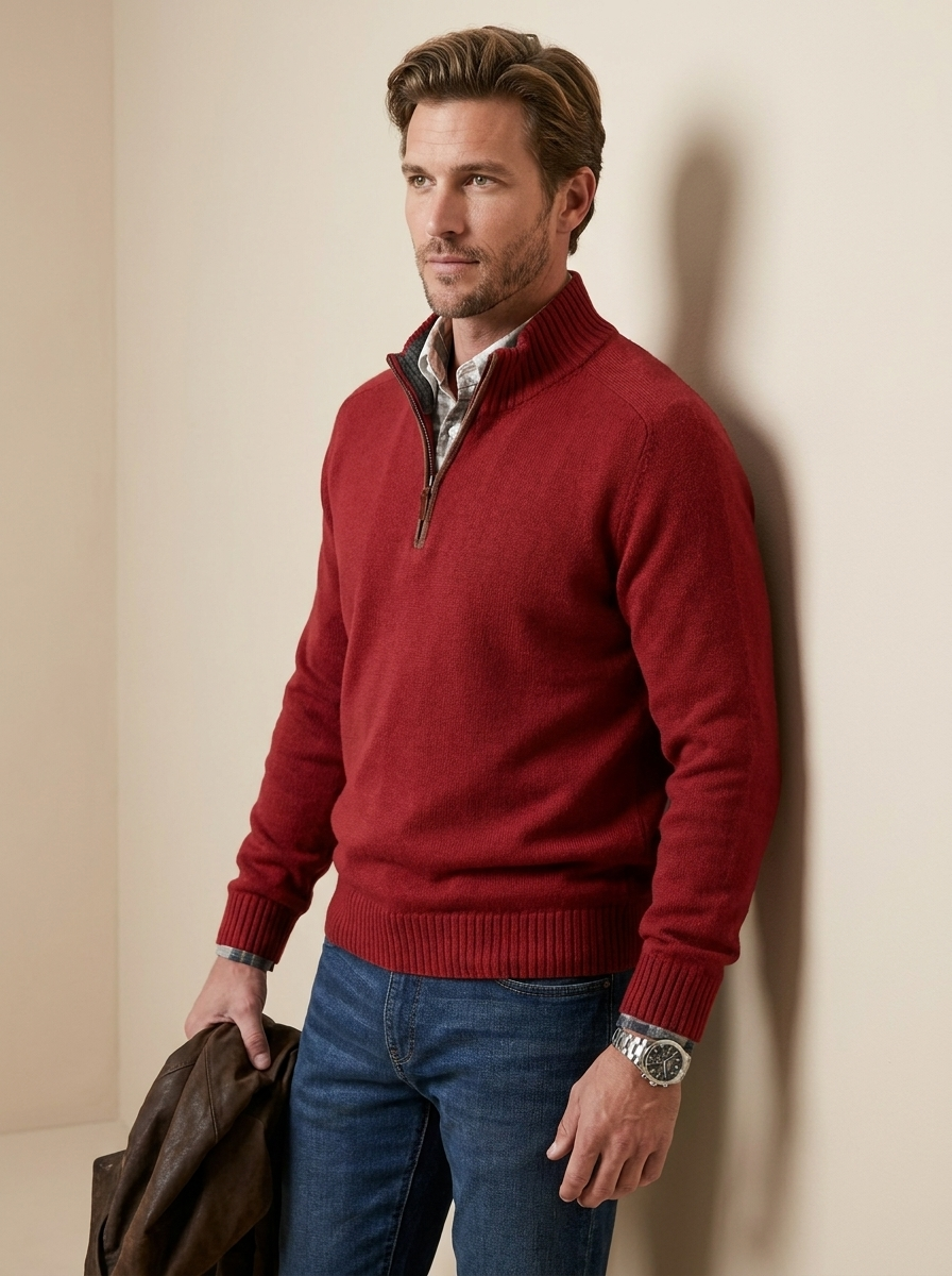 Elegant Zip-Up Sweater - Matteo