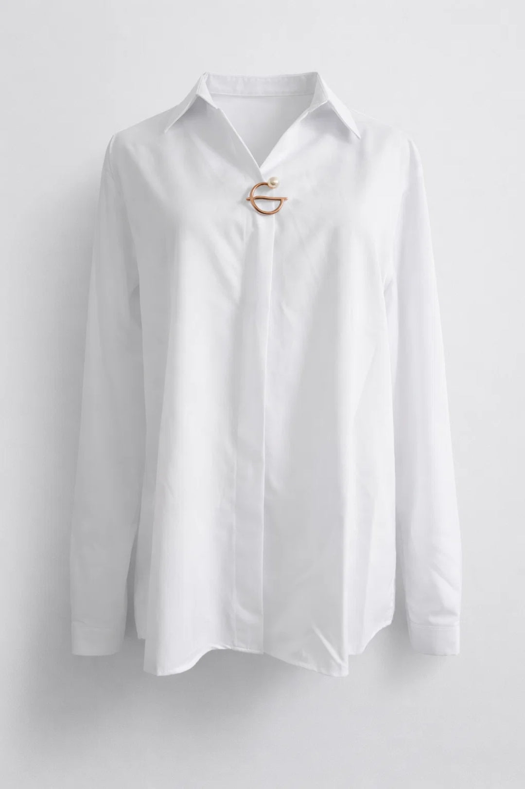 Elegant blouse with decorative buckle - Claire