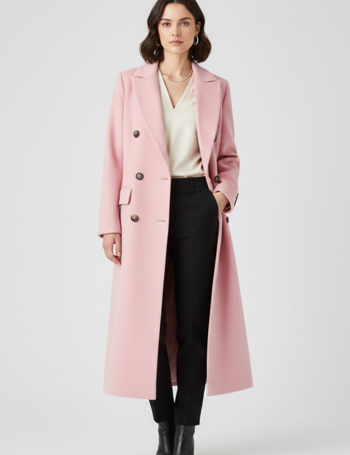 Elegant longline wool coat - Camille