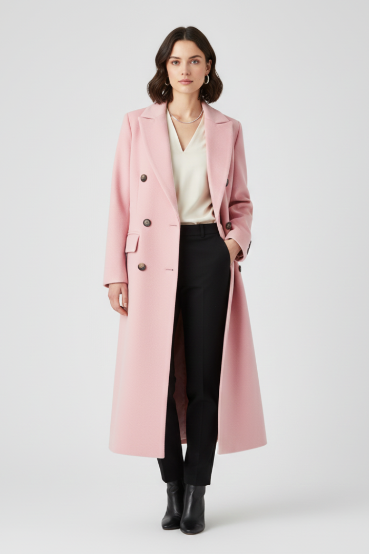 Elegant longline wool coat - Camille