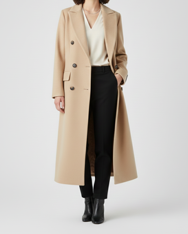 Elegant longline wool coat - Camille