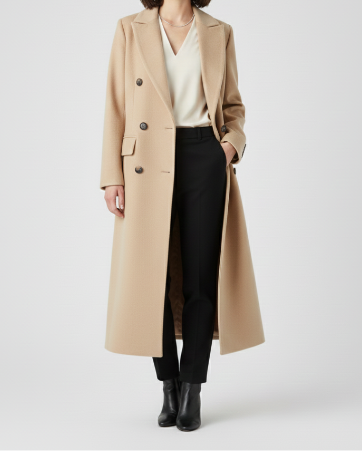 Elegant longline wool coat - Camille