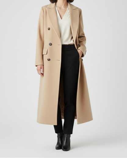 Elegant longline wool coat - Camille