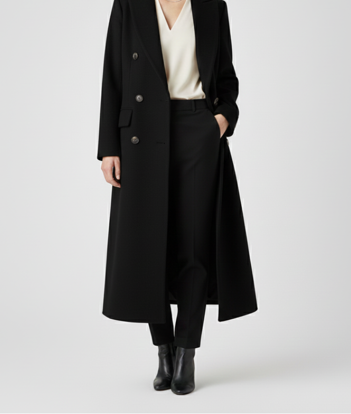 Elegant longline wool coat - Camille