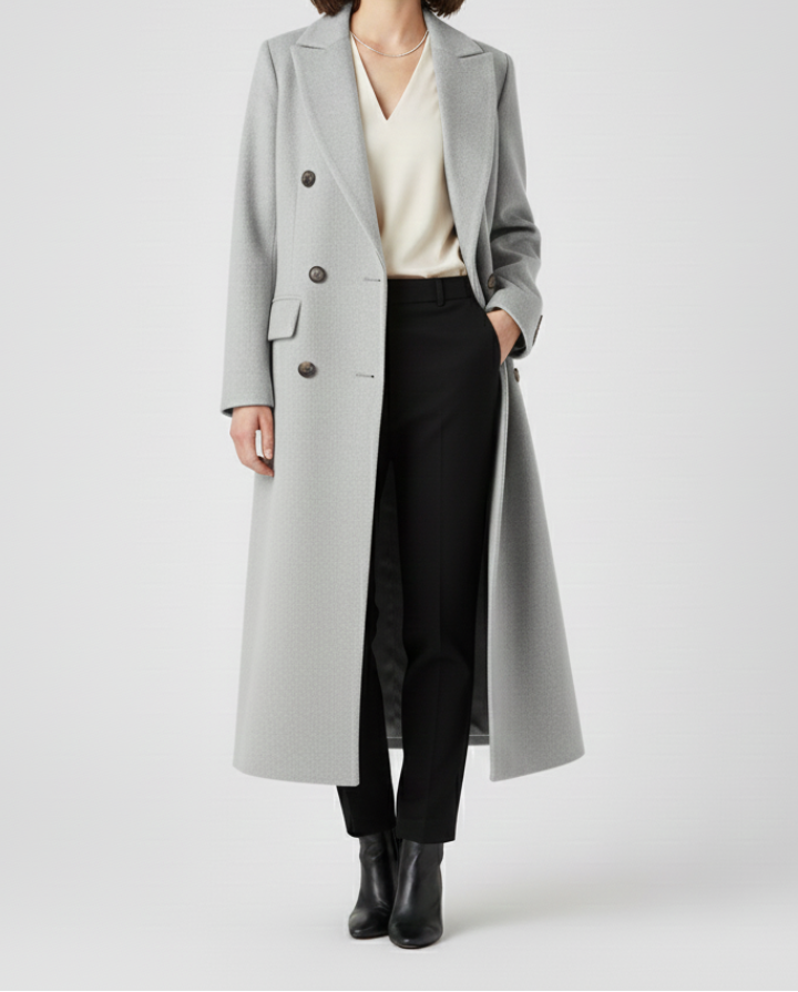 Elegant longline wool coat - Camille
