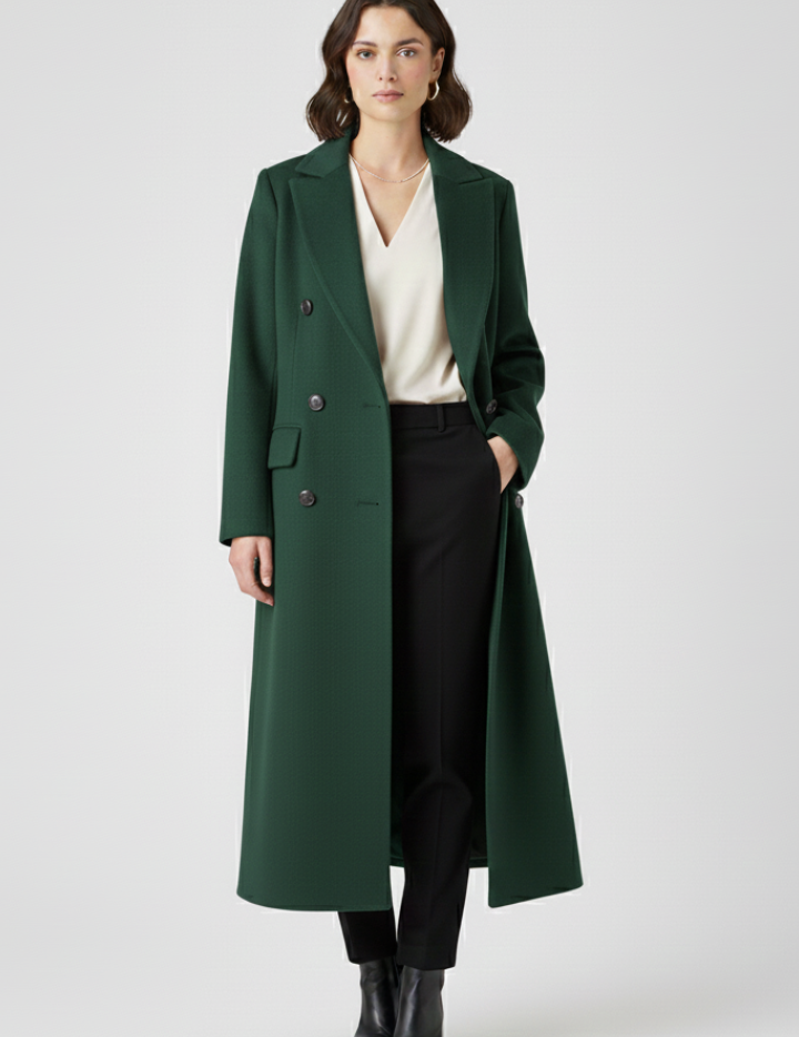 Elegant longline wool coat - Camille