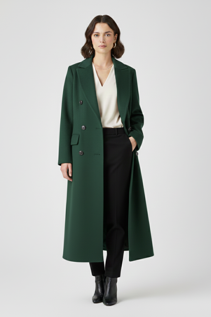 Elegant longline wool coat - Camille
