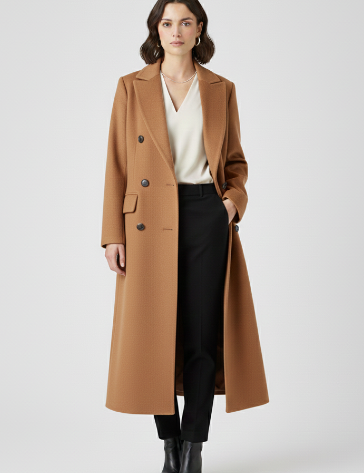 Elegant longline wool coat - Camille