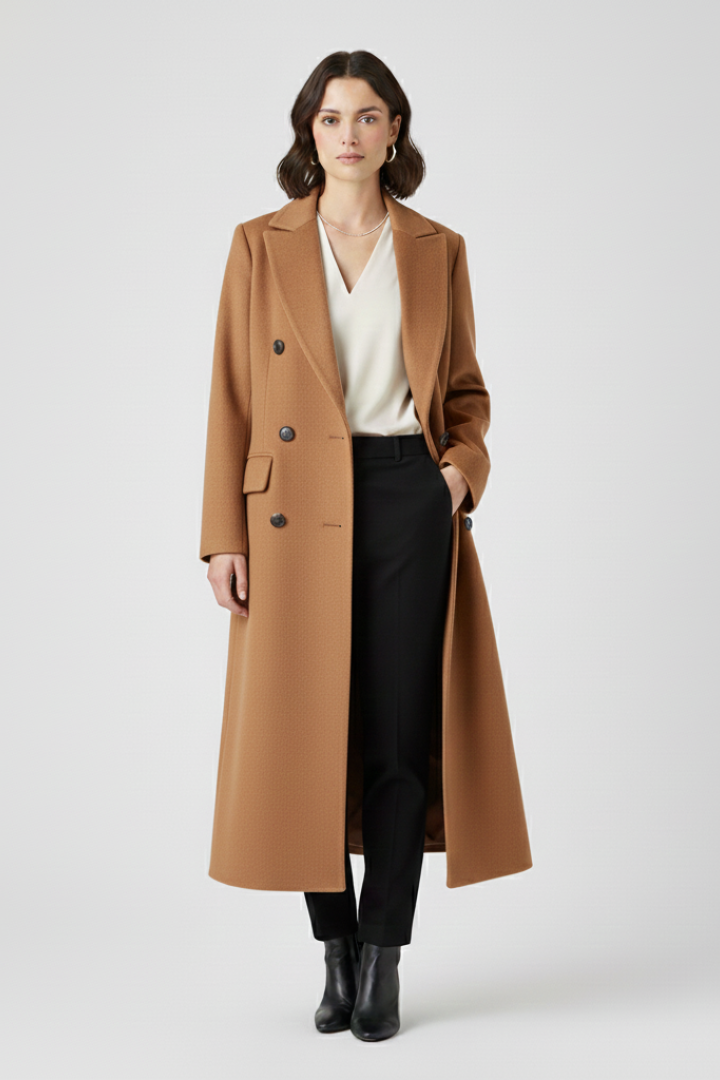 Elegant longline wool coat - Camille